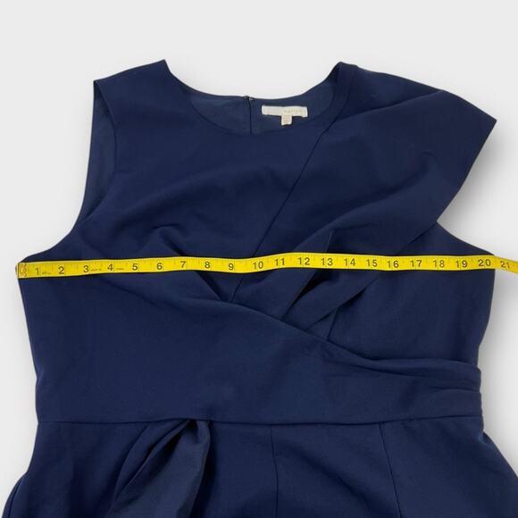 Harlyn Navy Blue Tie Cropped Wide Leg Extended Shoulder Jumpsuit Size XXL - Picture 5 of 6